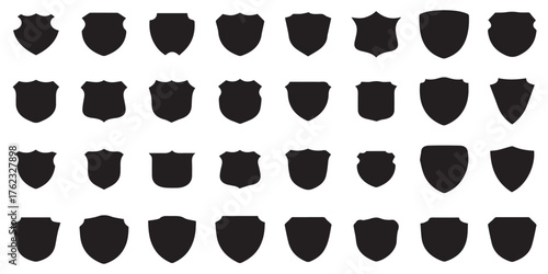 Collection of shield shapes for design and branding vector