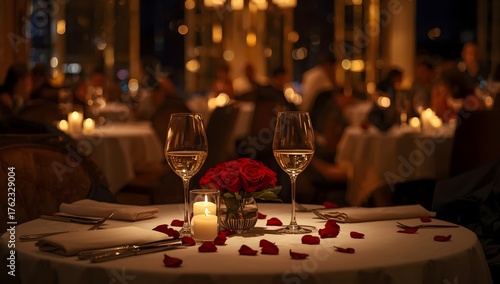Dreamy romantic lighting for dinner evening