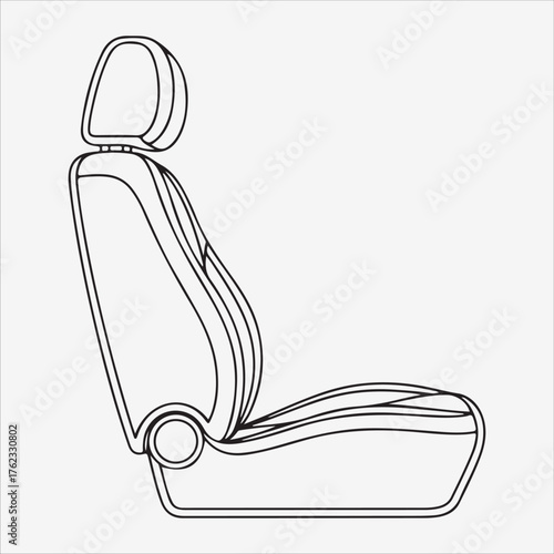 Car seat, a comfortable and ergonomic design for a vehicle interior, providing support and safety during travel