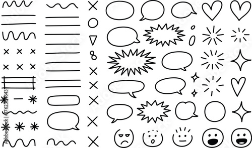 Doodle element set for creative projects design