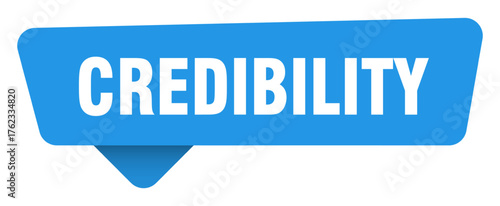 credibility sticker. credibility blue sign isolated on transpatent background