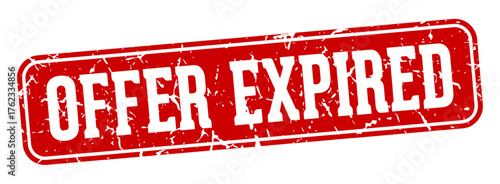 offer expired rectangular sign. offer expired stamp