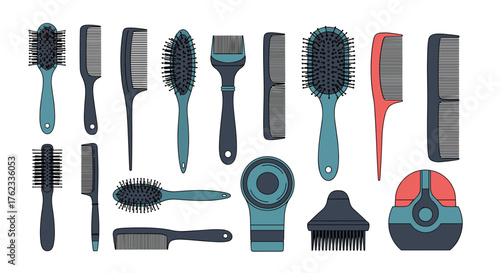 Collection of various hair styling tools and accessories.