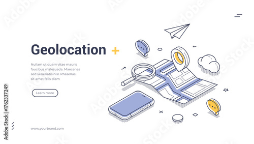 Isometric Geolocation: Digital Map & GPS Tracking Landing Page