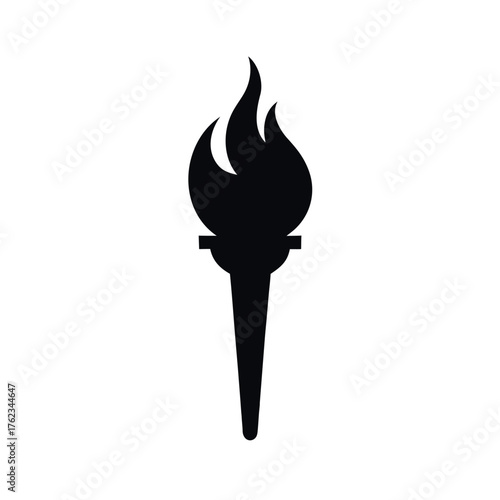 Torch Black Silhouette Vector Design