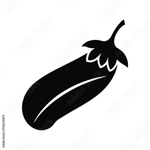 Zucchini Slice Black Silhouette Vector Illustration