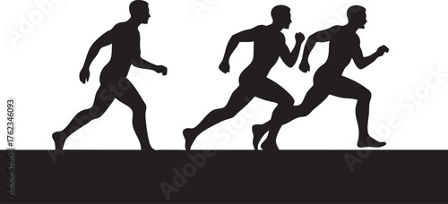 Isolated vector silhouette of a running man. Ideal for sport, fitness, marathon, and health-related design projects.