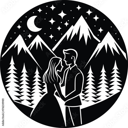 Dramatic silhouette of a lone figure standing against a stark contrast sky isolated on transparent background