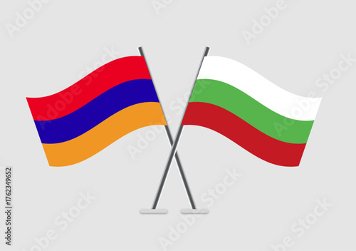 Armenia and Bulgaria vector flags in high-resolution flat design