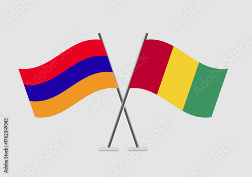 Armenia and Guinea vector flags artwork with cultural context
