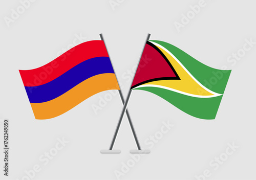 Armenia and Guyana vector flags vector asset for graphic use