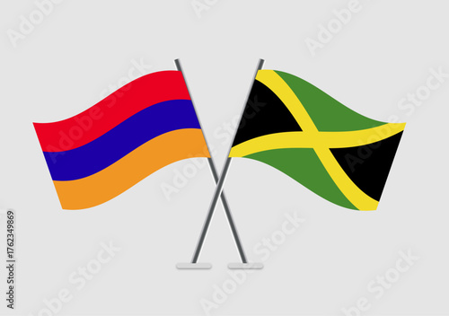 Armenia and Jamaica vector flags image with refined wave curves