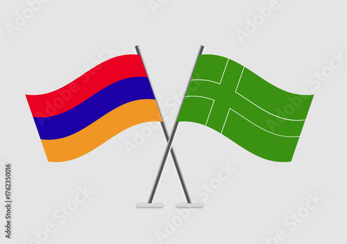 Armenia and Ladonia vector flags shown in mirrored diplomacy