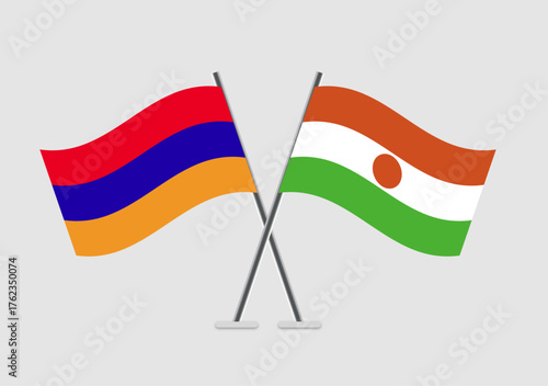 Armenia and Niger vector flags with simple international vibe
