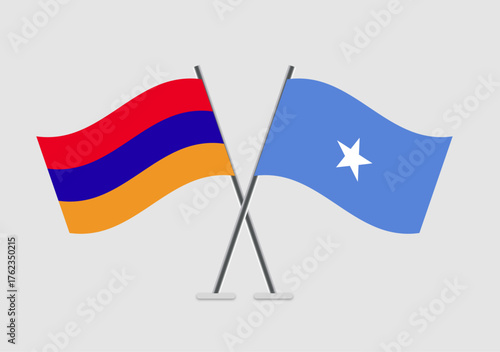 Armenia and Somalia vector flags digital graphic for partnership