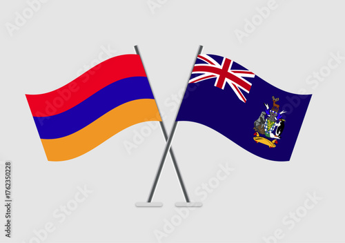 Armenia and South Georgia and the South Sandwitch Island vector flags graphic for civic engagement