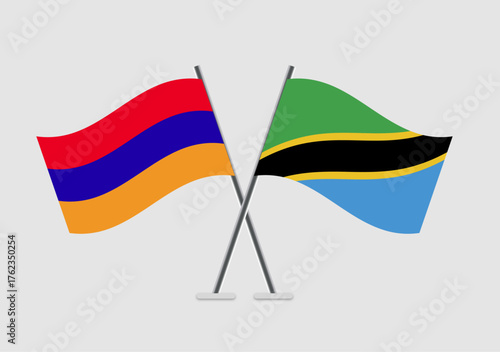 Armenia and Tanzania vector flags for public event concepts