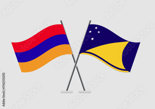 Armenia and Tokelau vector flags illustration of mutual respect