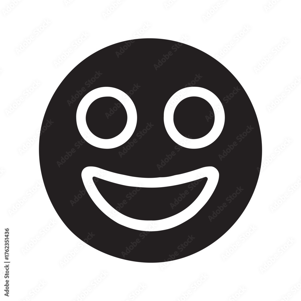Fototapeta premium Happy Smiley Face Simple Silhouette Vector Design for Joyful Expressions and Positive Feelings