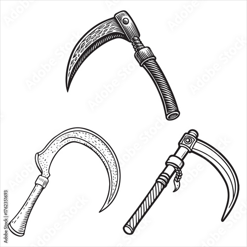 sickle tool silhouette vector