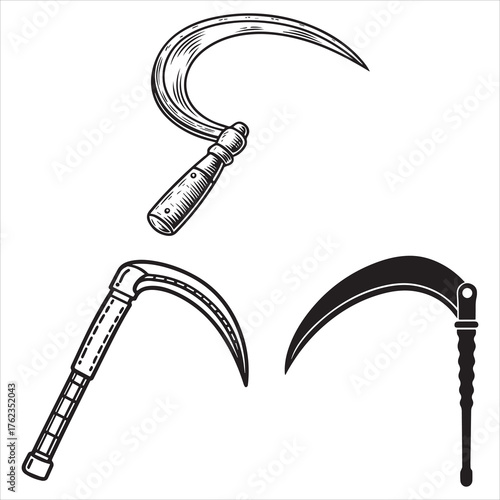 sickle tool silhouette vector