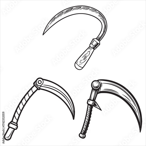 sickle tool silhouette vector