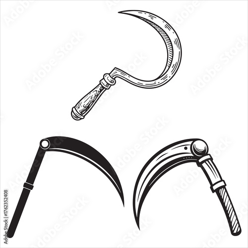 sickle tool silhouette vector