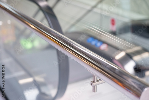 Modern Architectural Detail Glass Railing and Metal Handrail