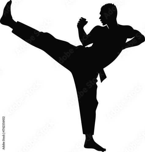 Silhouette of a person doing a cartwheel vector illustration