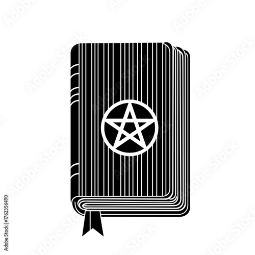 Pentagram Symbol on Book Cover, Occult Knowledge and Esoteric Rituals