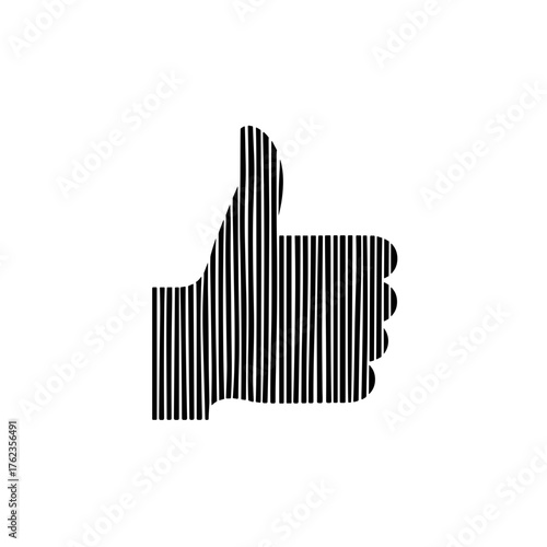 Thumbs Up Icon with Lines, Symbol of Approval and Success