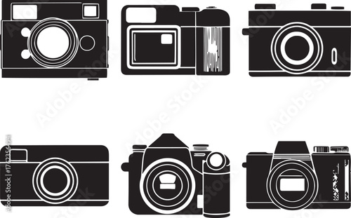 Camera Silhouette Graphics – Vector Elements for Designers