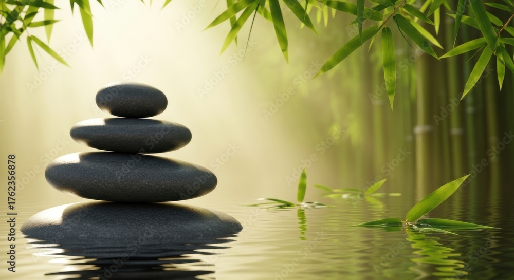 Obraz premium Zen stones stacked isolated on white background