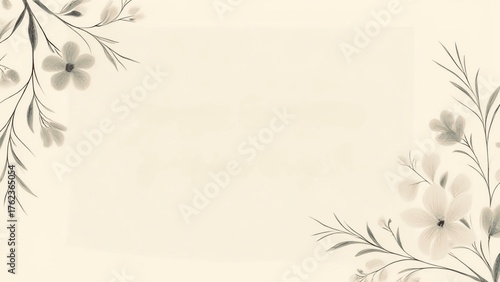 Vector: Cute flowers and leaves with copy space for text.