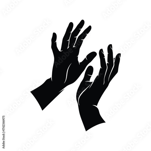 Two black hands with fingers spread
