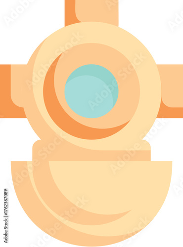 Classic Deep Sea Diving Helmet Icon in Yellow