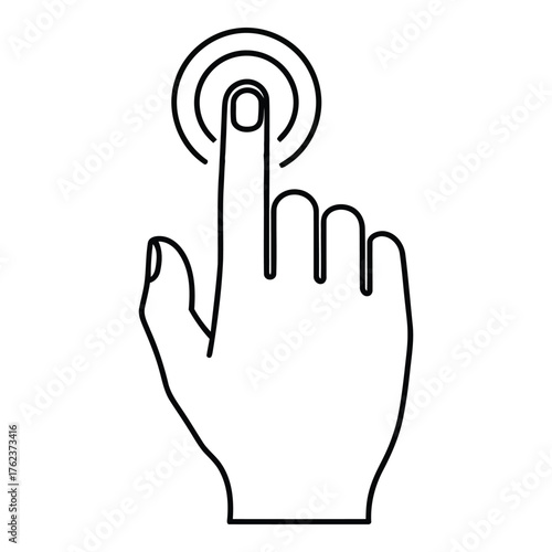 Finger touching screen