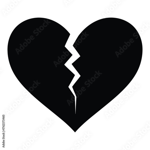 Black broken heart symbol
