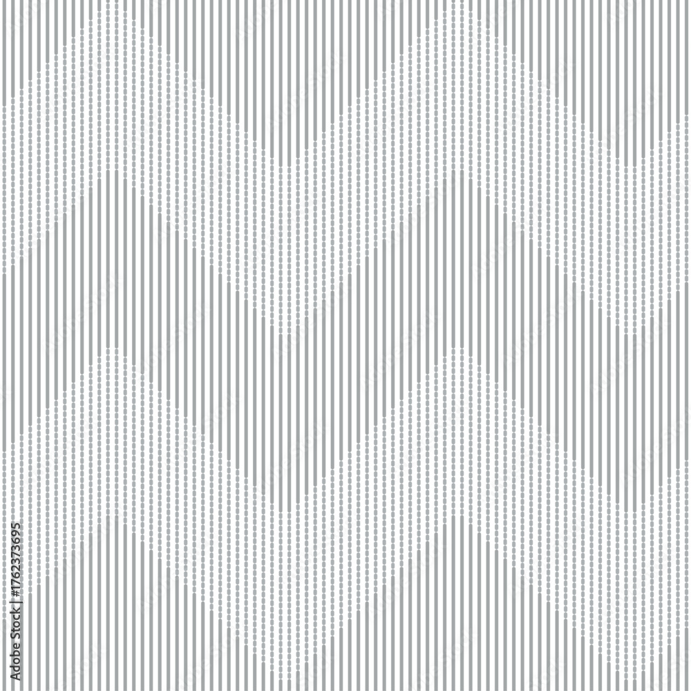 Fototapeta premium Seamless Zigzag Geometric Line Pattern Background. Modern Chevron Stripe Vector Texture. Minimal Grey and White Abstract Zigzag Pattern. Contemporary Line Art Seamless Background.