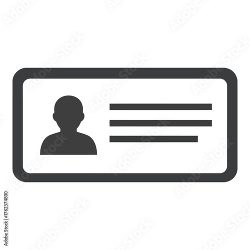 Id card icon with silhouette of person
