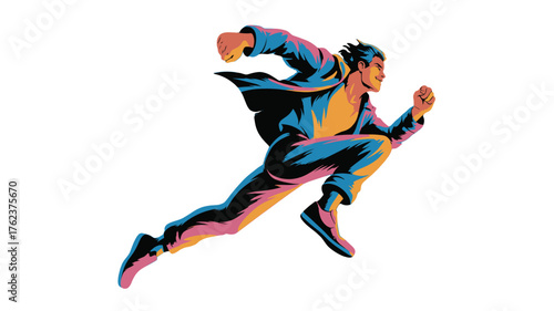 A dynamic illustration of a person sprinting with purpose.