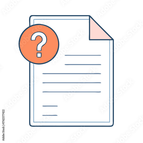 Document with question mark indicates uncertainty or incomplete information, needs clarification
