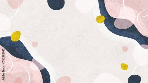 春の和モダンな和紙の背景フレーム（お祝い事のかわいい飾り枠）