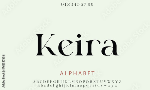 Luxury Keira Serif Free Regular alphabet letters font for logo