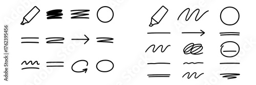 Visual guide featuring scribbles and arrows for note-taking and brainstorming ideas