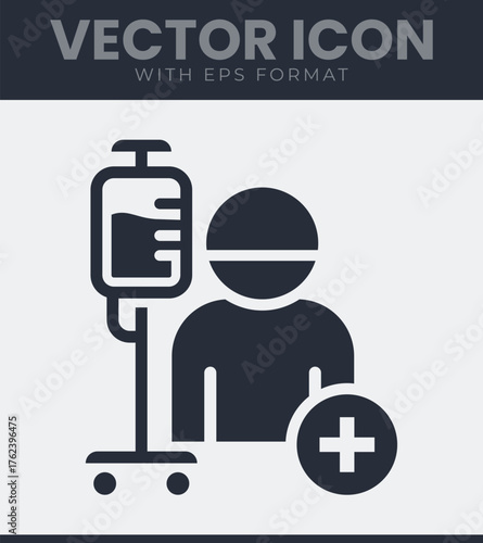 Patient iv drip icon for medical health care services
