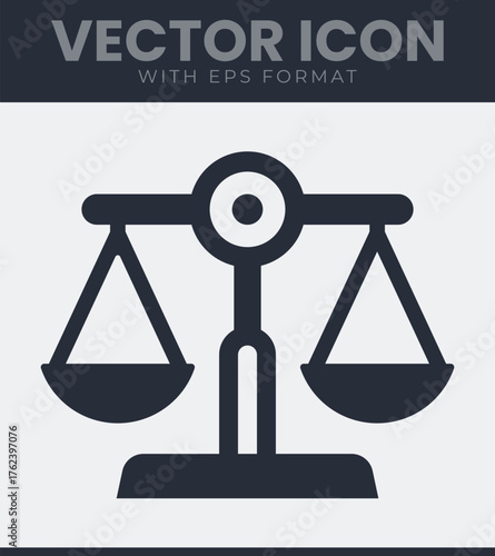 Scales of justice symbol vector icon law fairness balance
