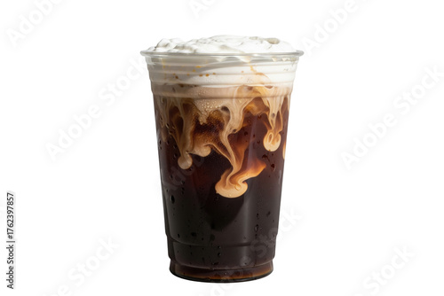 iced shaken espresso with cream swirl