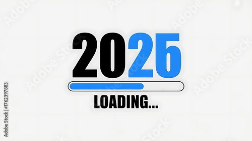 Loading 2026’ New Year concept design on a white background, banner, poster, webheader, symbolizing the digital countdown to the upcoming New Year, created with generative ai