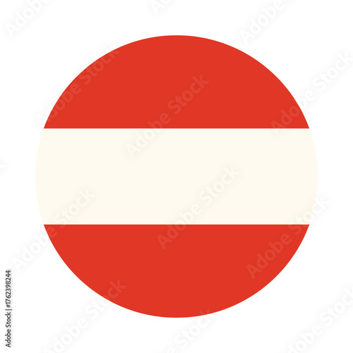Minimalist Austria round flag icon on white background, perfect for web and graphic use, isolated vector illustration Free Download Minimalist Austria round flag icon on white background, perfect for web and graphic use, isolated vector illustration - GFXLoad